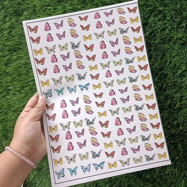 Coloured Butterfly Insert Sheet A4
