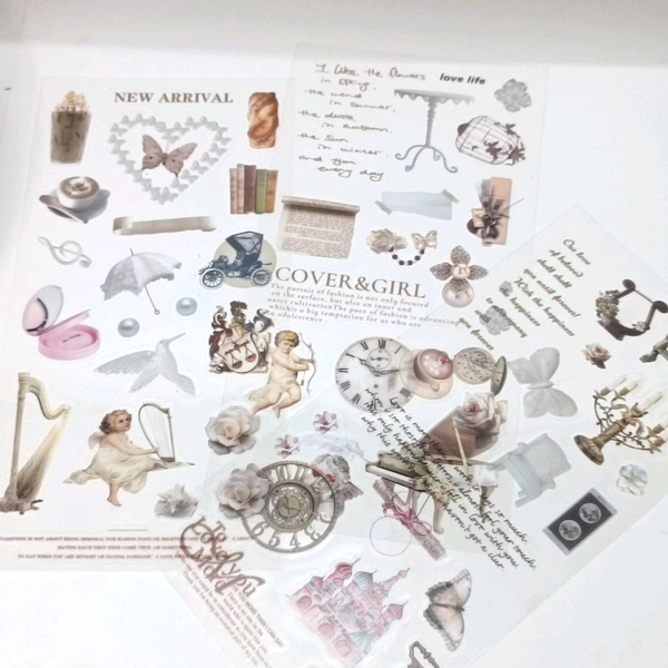Transparent Aesthetic Sticker 3 Sheet Pack (V02)