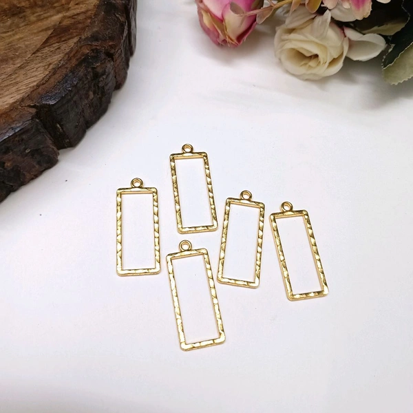 Rectangle  5pc Pendant Bezel Gold