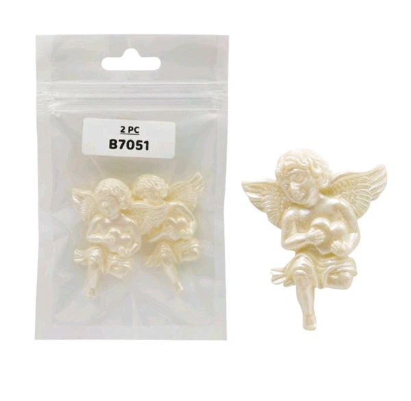 2pc  Baby Cupid White Vinatge Charms 