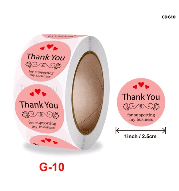 Thankyou Stickers 1" Inches 500 Pcs 