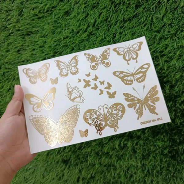 Butterfly A5 Golden Embossed Sticker Sheet 