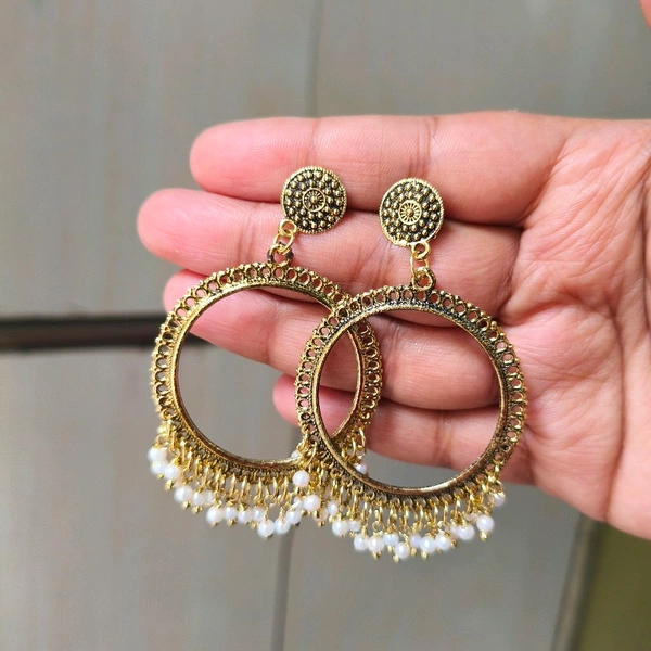 Resin Jhumka Base White Bead 