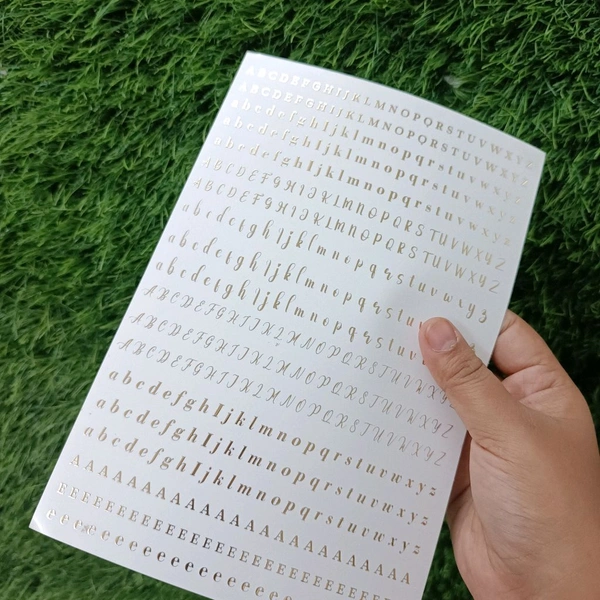  A5 Golden Embossed Sticker Sheet (Small Alphabet) 