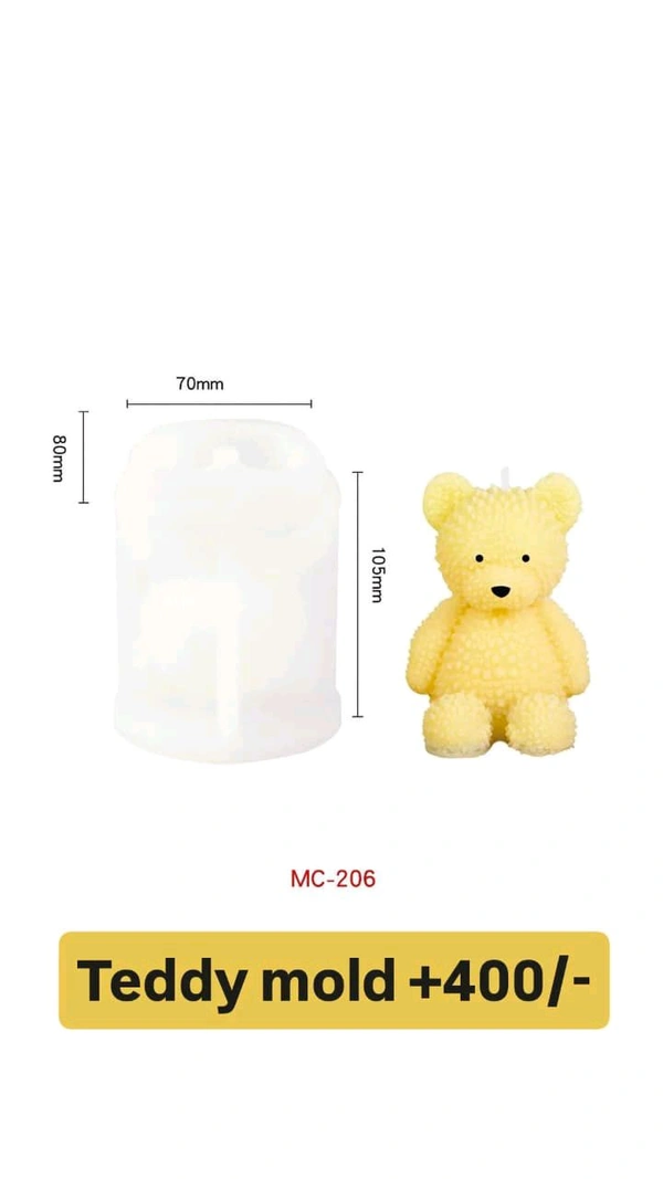 Teddy Bear Candle Mold (Combo Of 3 Designs )