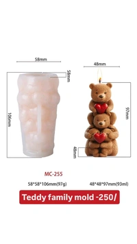 Teddy Bear Candle Mold (Combo Of 3 Designs )