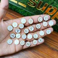 26 Alphabet Letters Enamel charms   (A To Z) White 