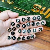 Alphabet Enamel charms  26 Pc  (A To Z) Black 