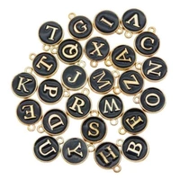 Alphabet Enamel charms  26 Pc  (A To Z) Black 