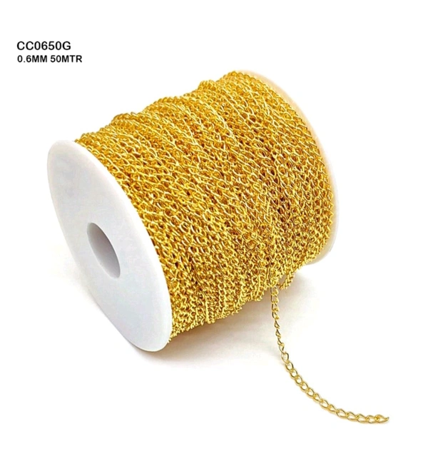 50 MTRS GOLDEN CHAIN (0.6MM) ROLL 