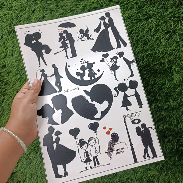 Love Theme Insert Sticker Sheet Size A4 