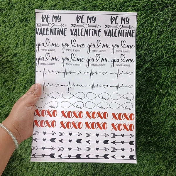 Love Theme Insert Sticker Sheet Size A4 