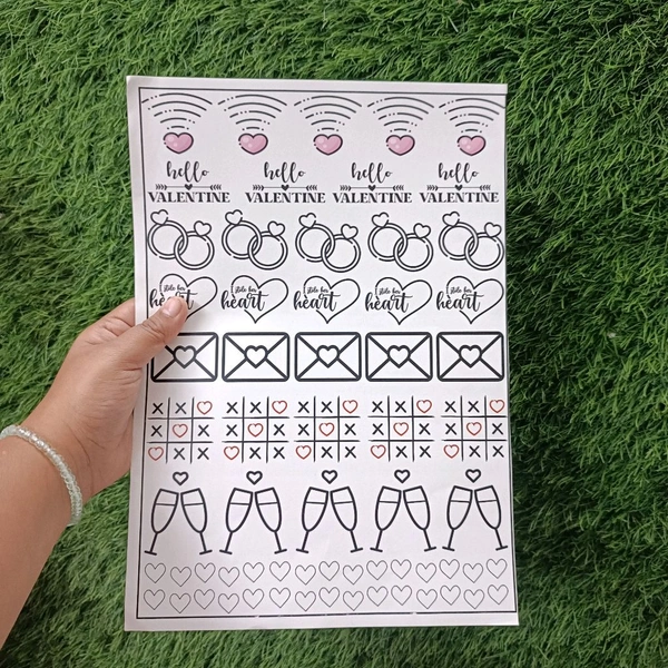 Love Theme Insert Sticker Sheet Size A4 