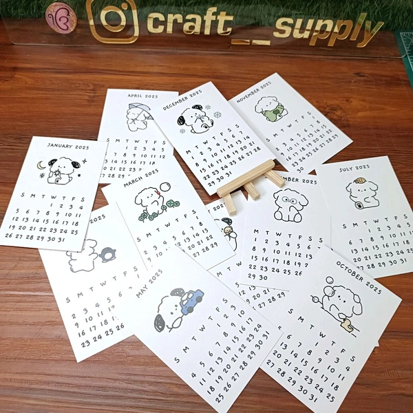 Desk Calendar 2025 (12 Calendar And One Stand)