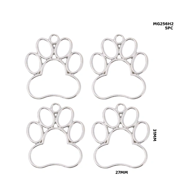 Silver Paw Bezel 5pc 