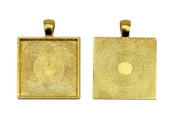 Golden 6pc Pendant Bezel Square 