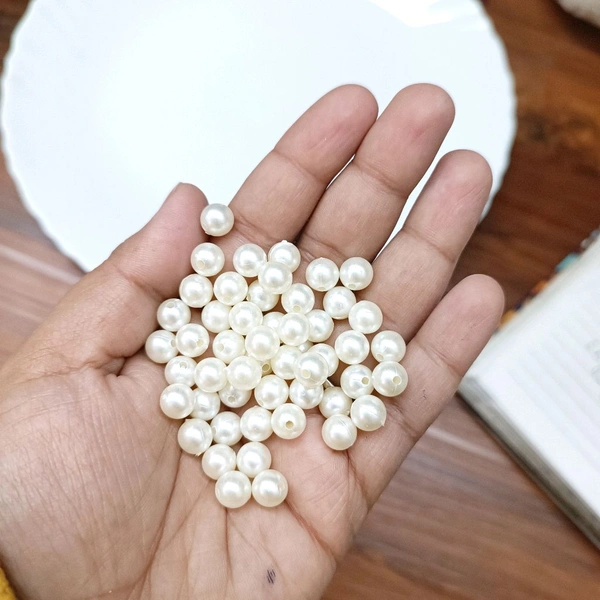 White Pearl Beads / Moti 25 Grms 0.8 mm (Large)