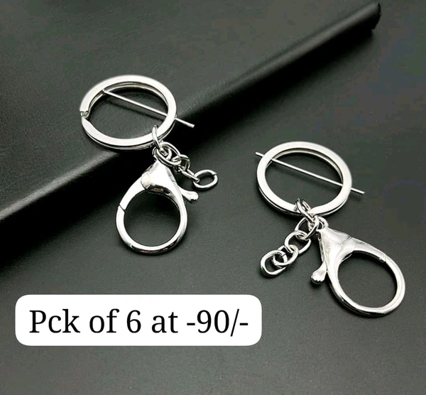 Lobster With Keyring Hook Size big (6pc Silver 