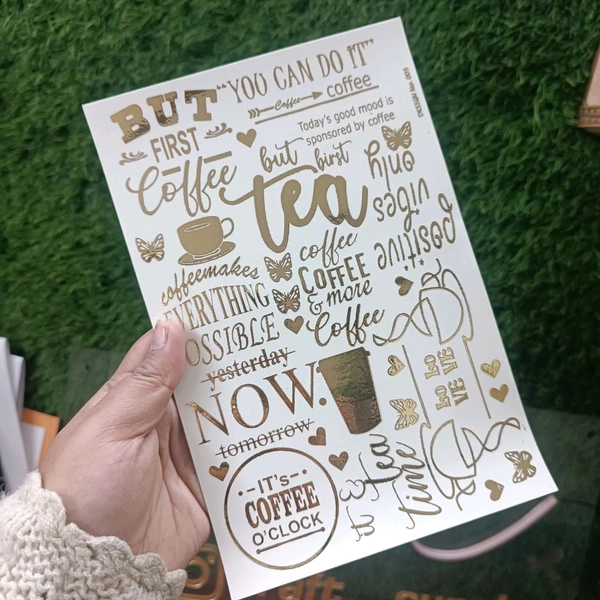  Golden Embossed Sticker Sheet  A5