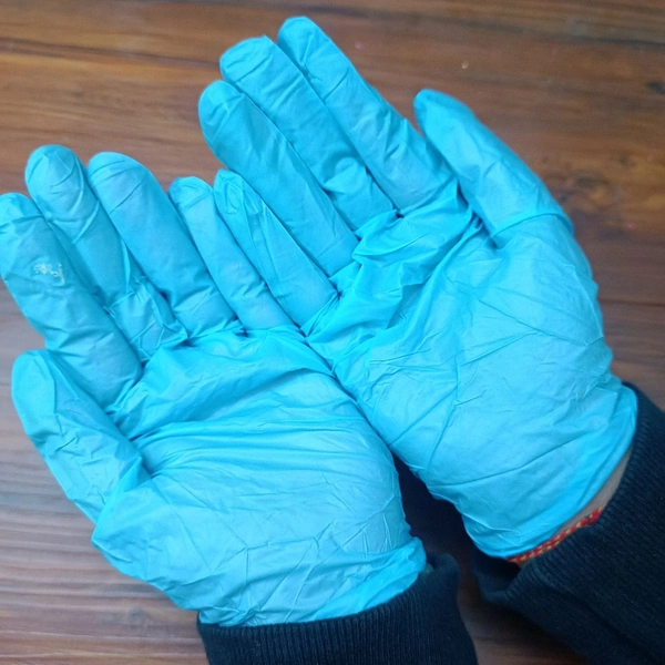 Rubber Hand Gloves 1 Pair (Blue)