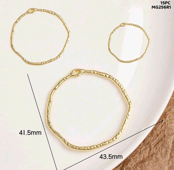 New Round Bezel Pack Of 15 Pcs (3 Different Sizes) Golden 