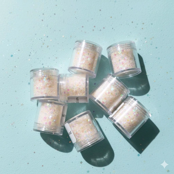 Shimmer Glitter Holographic White Peach 