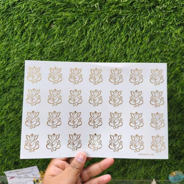  Golden Embossed Sticker Sheet  A5 Ganpati 