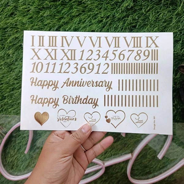  Golden Embossed Sticker Sheet  A5 