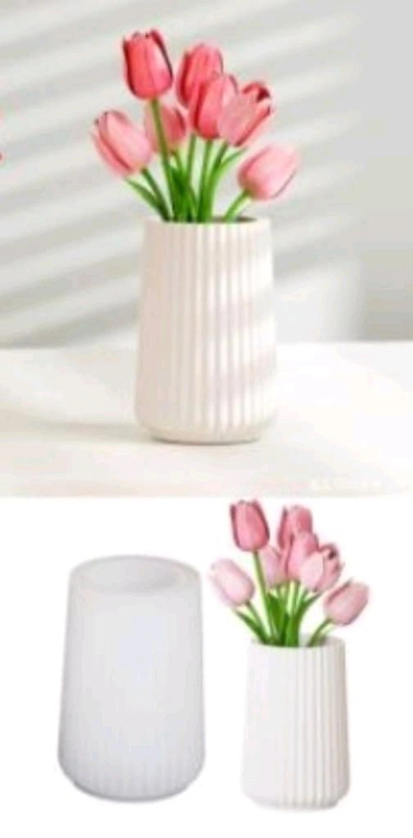 Flower Plant And Vase Mold 