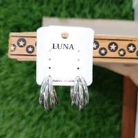 Three Rings Silver Earing Pair 