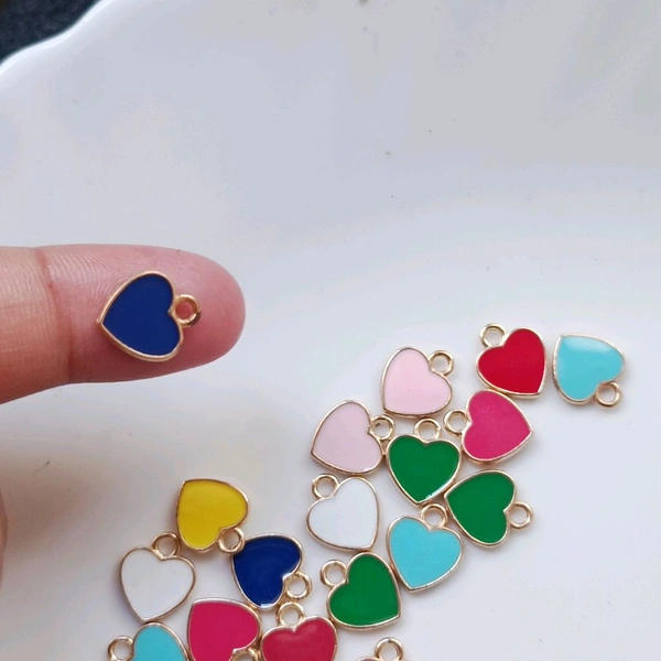 Multi Heart Charms Pack Of 10 Pc