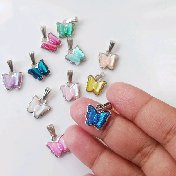 Multi Glitter  Butterfly Charms Pack Of 6 Pc 