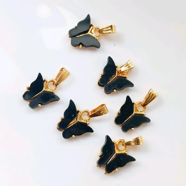 Black Butterfly Charms Pack Of 6 Pc 