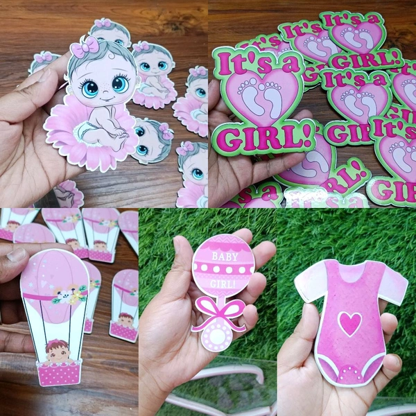 Wooden Cutout Tags Baby Boy And Baby Girl Mix 100 Pc 