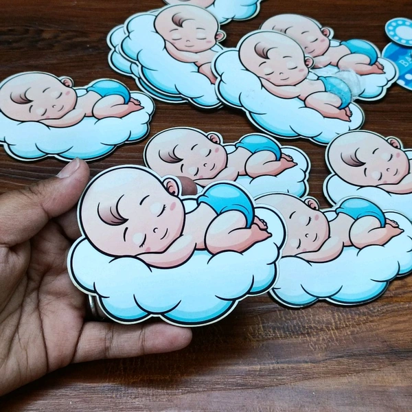 Baby Boy Sleeping Wooden MDF Cutout 