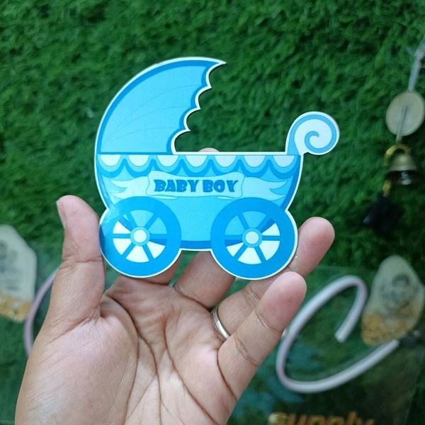 Baby boy Cradle Wooden MDF Cutout Pair 