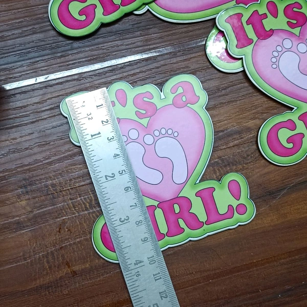It's A Girl Wooden MDF Cutout Pair 
