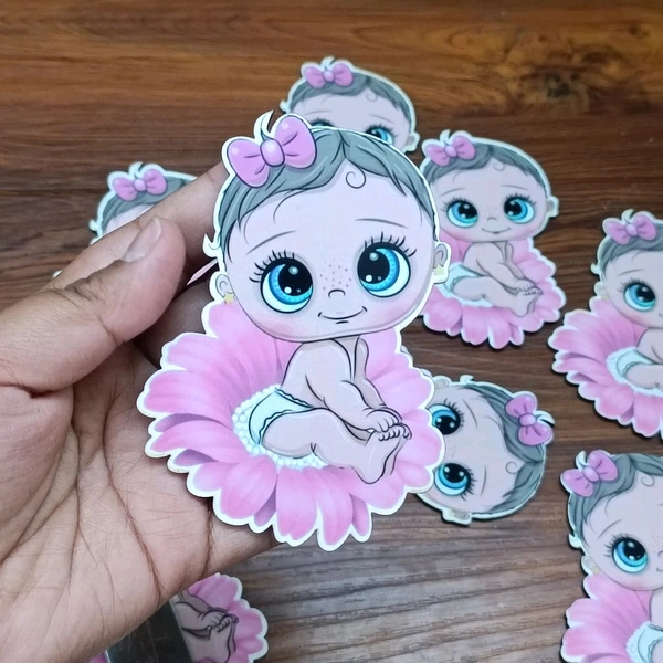 Baby Girl Wooden MDF Cutout Pair 