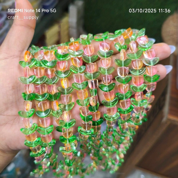 Tulip Beads Line Orange  (25-30 Pieces) 