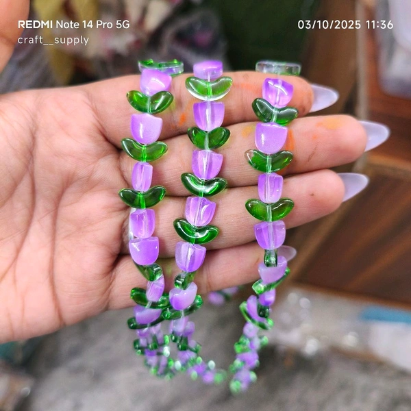Tulip Beads Line Purple (25-30 Pieces) 