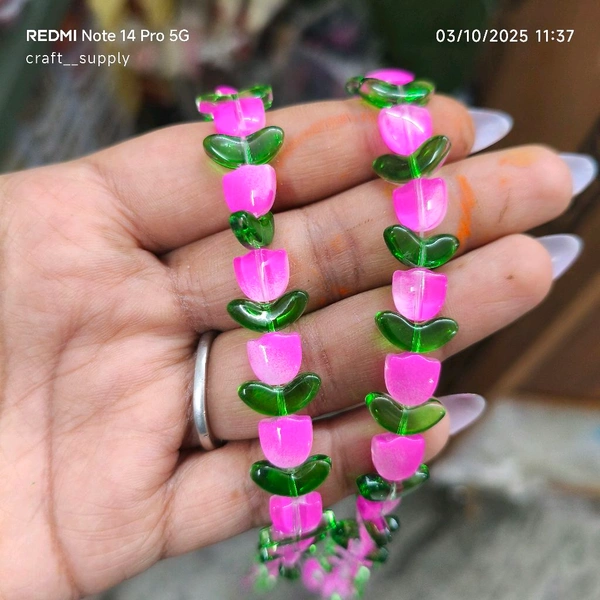 Tulip Beads Line Dark Pink (25-30 Pieces) 