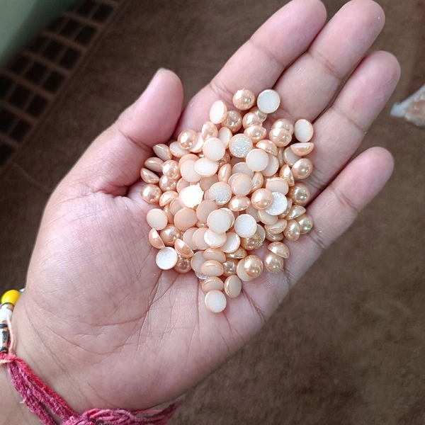 Half Cut Pearl Beads Rose Gold (25grms) 6-8MM 