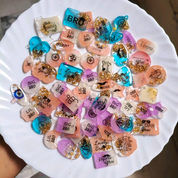 Resin Rakhi Only Base (10 Pc Pack Mix 