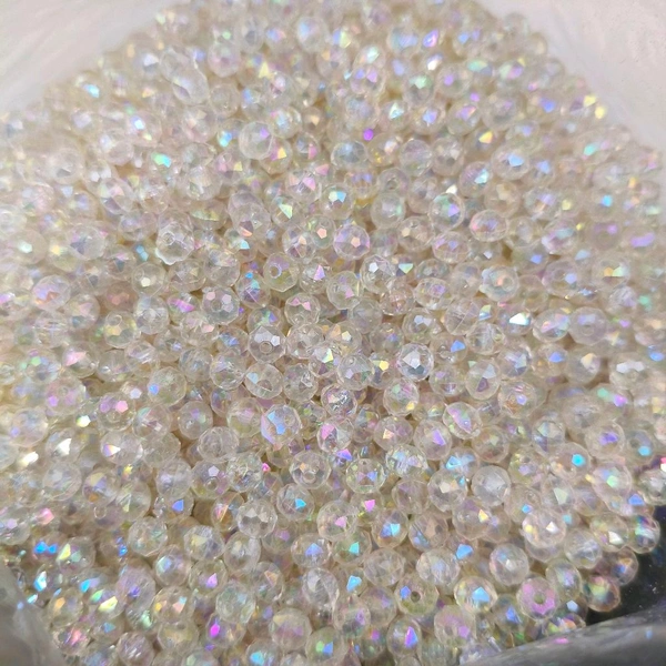 Transparent Holographic Beads 25 Grms Transparent 
