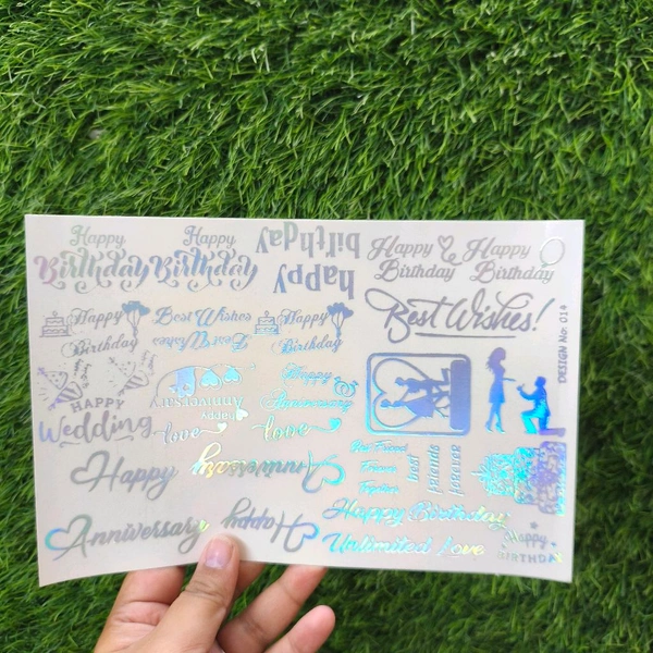 A5 Holographic Embossed Insert Sheet 