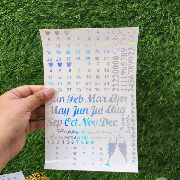 A5 Holographic Embossed Insert Sheet ( Calendar) 