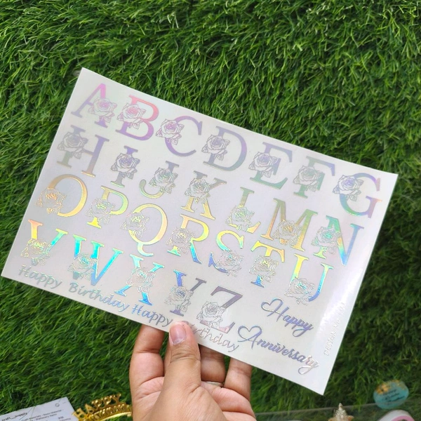 A5 Holographic Embossed Insert Sheet (Alphabet)  