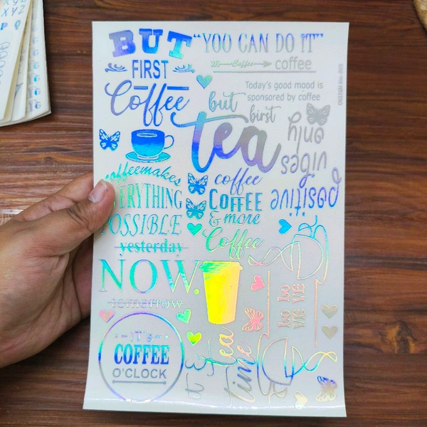 A5 Holographic Embossed Insert Sheet (Coffee)  