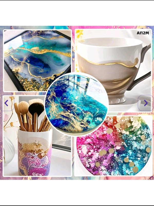 Alcoholic Metallic Pigment Ink Set Of 12 Pieces