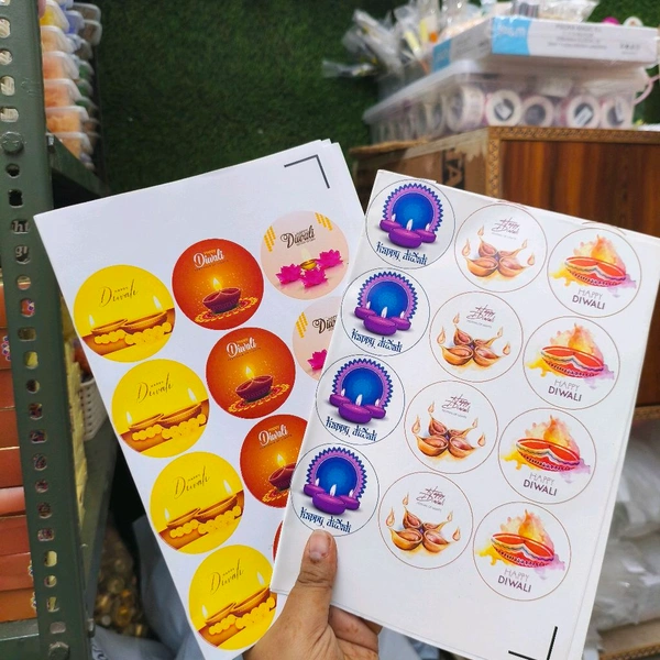 Diwali Packing Sticker Sheet 2" Set Of 48 Stickers 